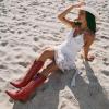 Tscoyuki Cowboy Boots for Women: Embroidered Western Knee High Boots Women – Pointed Toe Chunky Heel Cowgirl Tall Boots
