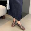 Tscoyuki Jelly Mesh Ballet Flats for Women Clear Fishnet Ballerina Flats Slip On Mary Jane Flats Hollow Causal Daily Flat Shoes(Black)