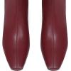 Tscoyuki Knee High Boots for Women Kitten Low Heel Square Toe Tall Boots Side Zipper Vegan Leather Heeled Long Fall Boots for Office Dating Party Work Trendy(Burgundy)