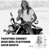 Tscoyuki Platform Ankle Boots for Women Chunky High Heel Booties Goth Round Toe Combat Boots Women Lace Up Motorcycle Wedges(1-white)