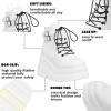 Tscoyuki Platform Ankle Boots for Women Chunky High Heel Booties Goth Round Toe Combat Boots Women Lace Up Motorcycle Wedges(4-white)