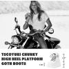 Tscoyuki Platform Ankle Boots for Women Chunky High Heel Booties Goth Round Toe Combat Boots Women Lace Up Motorcycle Wedges(4-white)