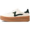 Tscoyuki Platform Women’s Fashion Sneakers Casual Spring Shoes Non Slip Lightweight Walking Shoes Lace-Up Thick Sole Chunky Tennis Shoe(Beige Green)