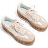 Tscoyuki Platform Women’s Fashion Sneakers Casual Spring Shoes Non Slip Lightweight Walking Shoes Lace-Up Thick Sole Chunky Tennis Shoe(Nude Pink)