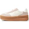 Tscoyuki Platform Women’s Fashion Sneakers Casual Spring Shoes Non Slip Lightweight Walking Shoes Lace-Up Thick Sole Chunky Tennis Shoe(Nude Pink)