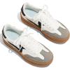 Tscoyuki Platform Women’s Fashion Sneakers Casual Spring Shoes Non Slip Lightweight Walking Shoes Lace-Up Thick Sole Chunky Tennis Shoe(White Gray)
