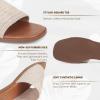 Tscoyuki Slides Sandals for Women Basic Slip On Flat Sandals Open Toe Comfort Beach Sandals Slippers for Casual Dressy Summer(Natural Raffia)