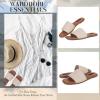 Tscoyuki Slides Sandals for Women Basic Slip On Flat Sandals Open Toe Comfort Beach Sandals Slippers for Casual Dressy Summer(Natural Raffia)