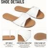 Tscoyuki Slides Sandals for Women Basic Slip On Flat Sandals Open Toe Comfort Beach Sandals Slippers for Casual Dressy Summer(White)
