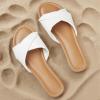 Tscoyuki Slides Sandals for Women Basic Slip On Flat Sandals Open Toe Comfort Beach Sandals Slippers for Casual Dressy Summer(White)