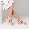 Tscoyuki Wedge Sandals for Women, Comfortable Slip On Open Toe Wedges Heels Dressy Elastic Ankle Strap Espadrilles Sandals(Nude)