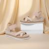 Tscoyuki Wedge Sandals for Women, Comfortable Slip On Open Toe Wedges Heels Dressy Elastic Ankle Strap Espadrilles Sandals(Nude)