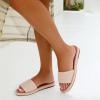 Tscoyuki Womens Flat Sandals Dressy Summer Slip On Resort Womens Sandals Raffia Beach Sandals Open Toe Espadrille Slides(Apricot)