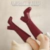 Tscoyuki Women’s Knee High Boots, Square Toe Platform Boots – Half Zipper Chunky Heel Tall Boots for Women(Burgundy)