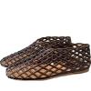 imageTscoyuki Jelly Mesh Ballet Flats for Women Clear Fishnet Ballerina Flats Slip On Mary Jane Flats Hollow Causal Daily Flat ShoesBlack