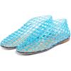 imageTscoyuki Jelly Mesh Ballet Flats for Women Clear Fishnet Ballerina Flats Slip On Mary Jane Flats Hollow Causal Daily Flat ShoesBlue