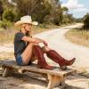 Tscoyuki Cowboy Boots for Women: Embroidered Western Knee High Boots Women – Pointed Toe Chunky Heel Cowgirl Tall Boots(Brown Suede)