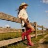 Tscoyuki Cowboy Boots for Women Comfortable Cowgirl Boots Knee High Western Tall Boots with Vintage Embroidery, Chunky Heel, Side Zipper, Snip Toe, Pull On Taps(Red)